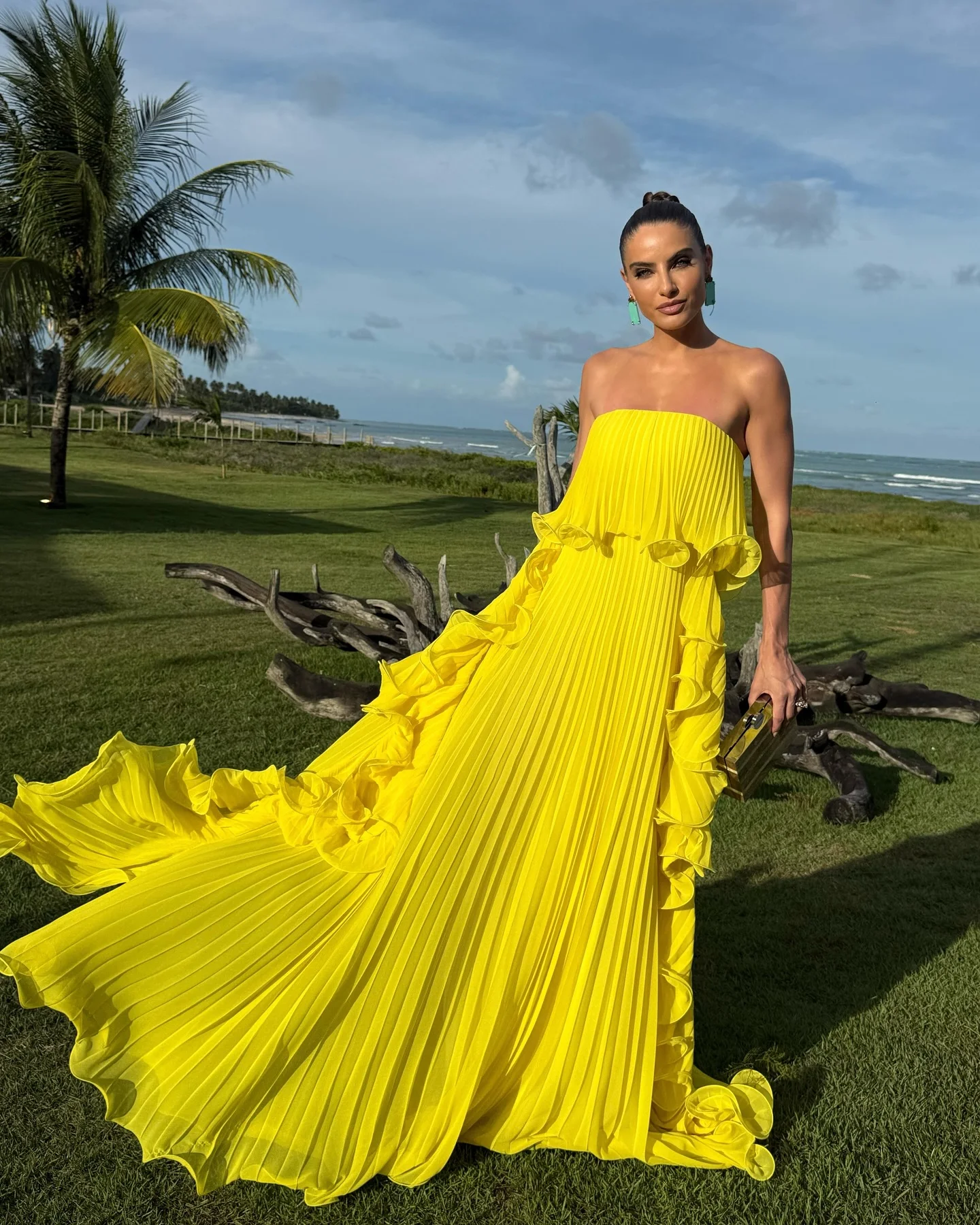 Elegant Women's Strapless Ruffles Long Dress Off Shoulder Pleated Maxi Dresses Evening Wedding Guest Party Gown Beach Vacation