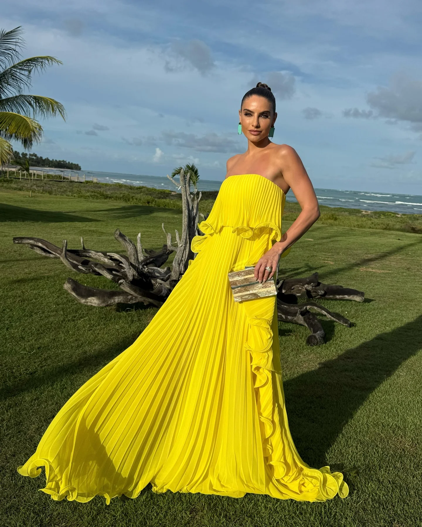 Elegant Women's Strapless Ruffles Long Dress Off Shoulder Pleated Maxi Dresses Evening Wedding Guest Party Gown Beach Vacation