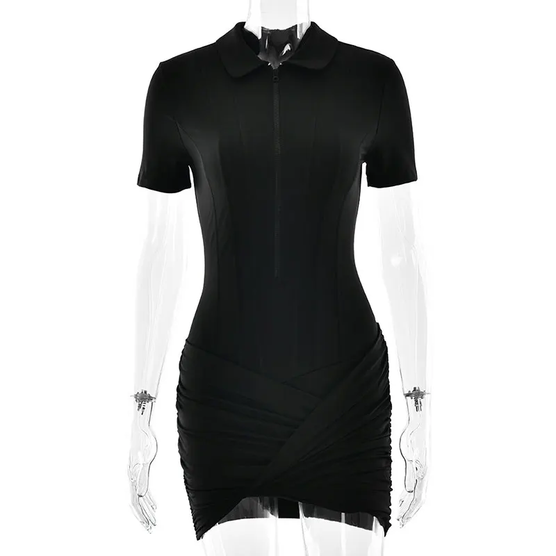 GACVGA Short Sleeve Zipper Sports Bodysuit Women Rompers Summer Casual Draped Ruched Slim Fit Fitness Bodysuits Female
