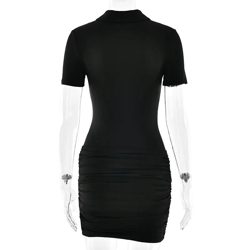 GACVGA Short Sleeve Zipper Sports Bodysuit Women Rompers Summer Casual Draped Ruched Slim Fit Fitness Bodysuits Female