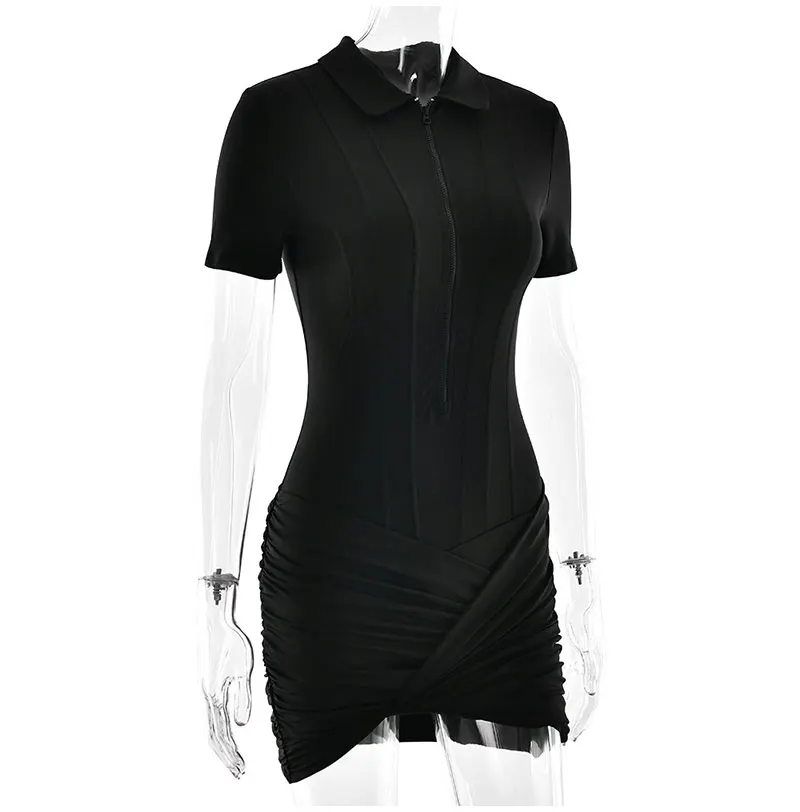 GACVGA Short Sleeve Zipper Sports Bodysuit Women Rompers Summer Casual Draped Ruched Slim Fit Fitness Bodysuits Female