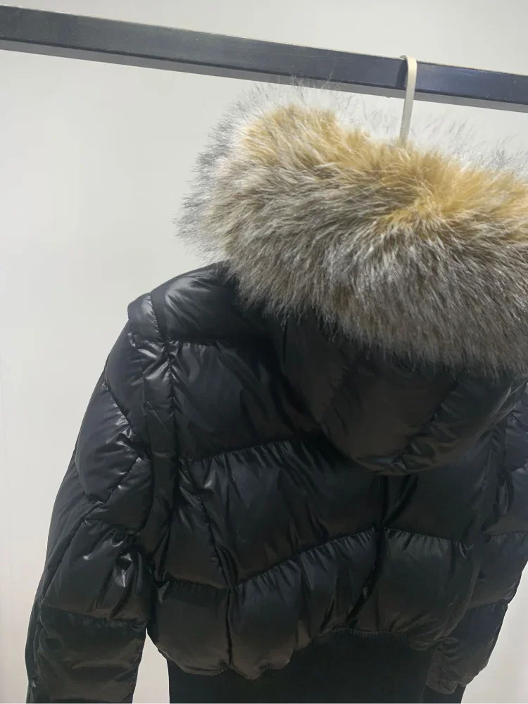 Y2K Retro Slim Women's Autumn and Winter Title Seamed Cotton Jacket Faux Fur Collar Long Sleeve Jacket 2025 New Jacket