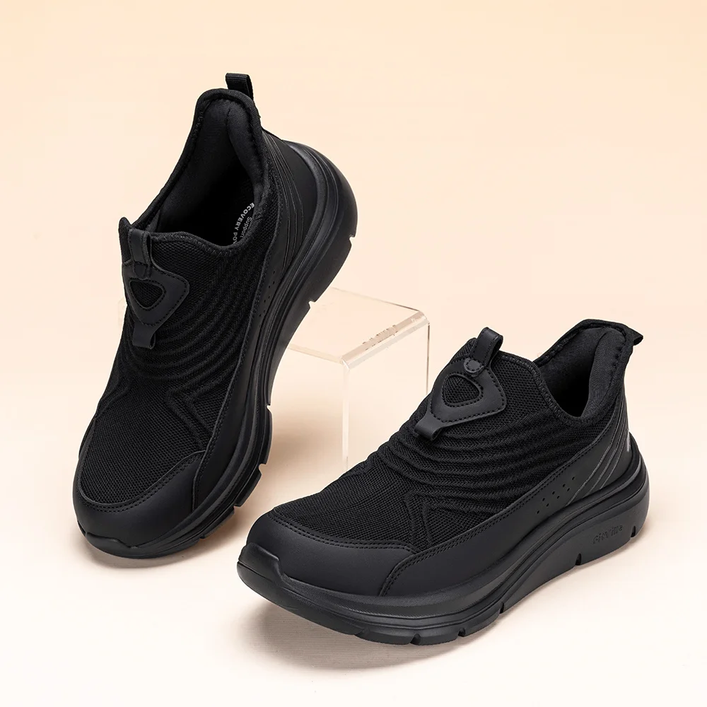 FitVille Wide Men'S Slip-On Walking Shoes Breathable Lightweight Non-Slip Casual Sneakers For All-Day Standing For Swollen Feet