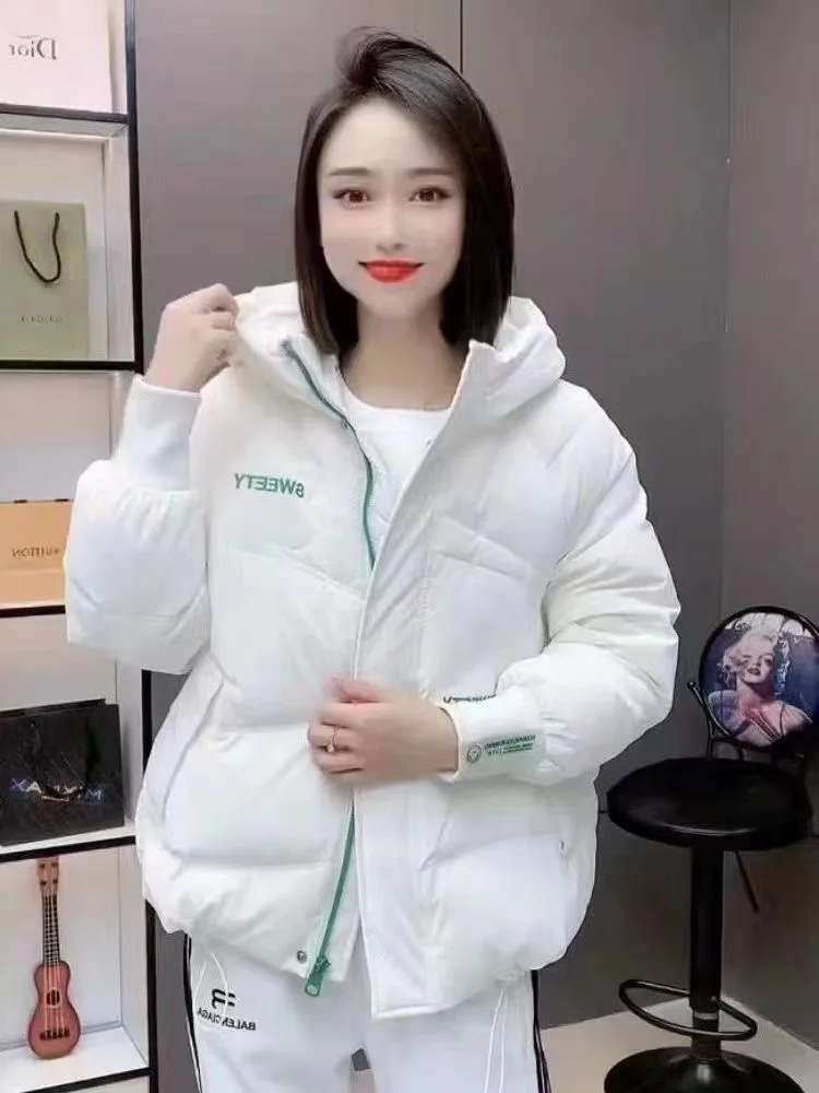 Autumn Winter Women Warm Puffer Parkas 2025 New Long Sleeve  Casual Hooded Short  Down Cotton Padded Jacket Female Outwear