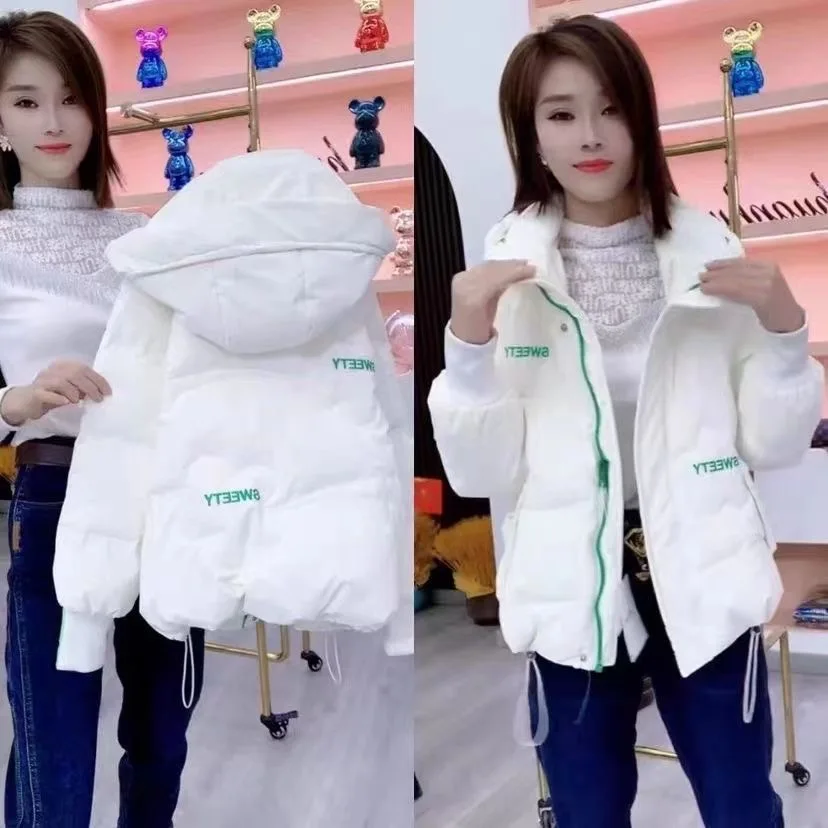 Autumn Winter Women Warm Puffer Parkas 2025 New Long Sleeve  Casual Hooded Short  Down Cotton Padded Jacket Female Outwear