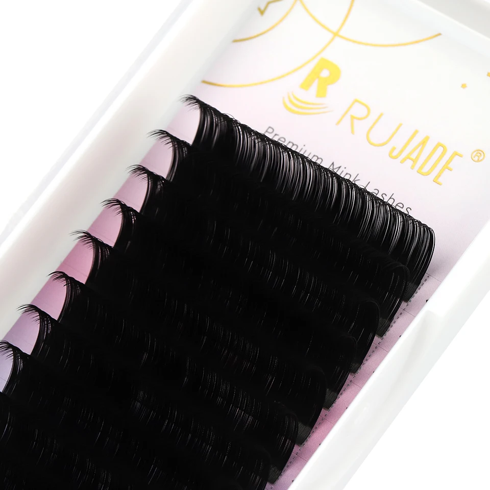 RUJADE 5 Trays 5-25mm Volume Individual Eyelash Extension Matte Black 0.03 0.05 0.07 Cashmere Lash Tray Supplies Soft Silk Lash