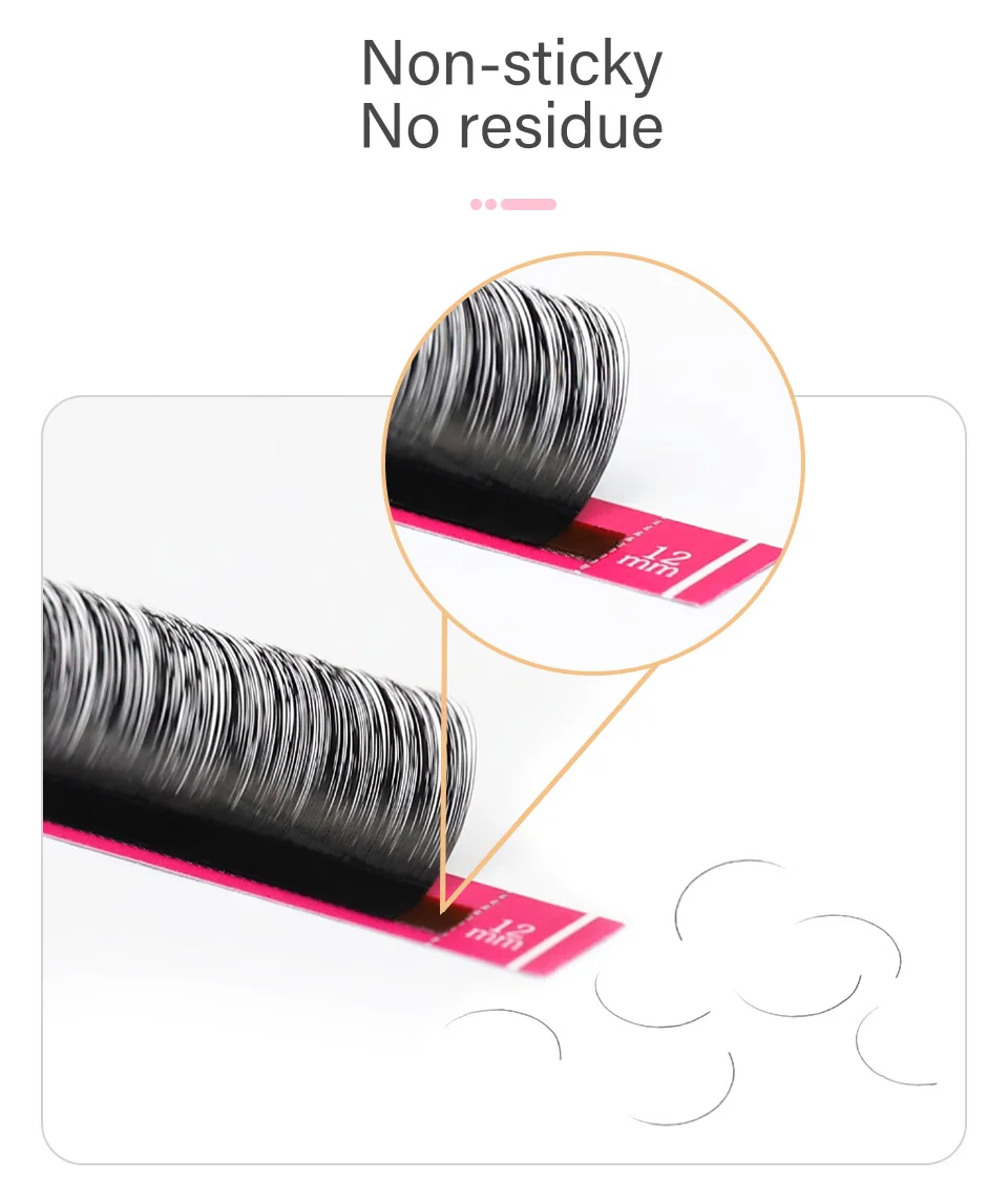 RUJADE 5 Trays 5-25mm Volume Individual Eyelash Extension Matte Black 0.03 0.05 0.07 Cashmere Lash Tray Supplies Soft Silk Lash