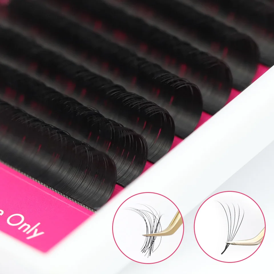 RUJADE 5 Trays 5-25mm Volume Individual Eyelash Extension Matte Black 0.03 0.05 0.07 Cashmere Lash Tray Supplies Soft Silk Lash