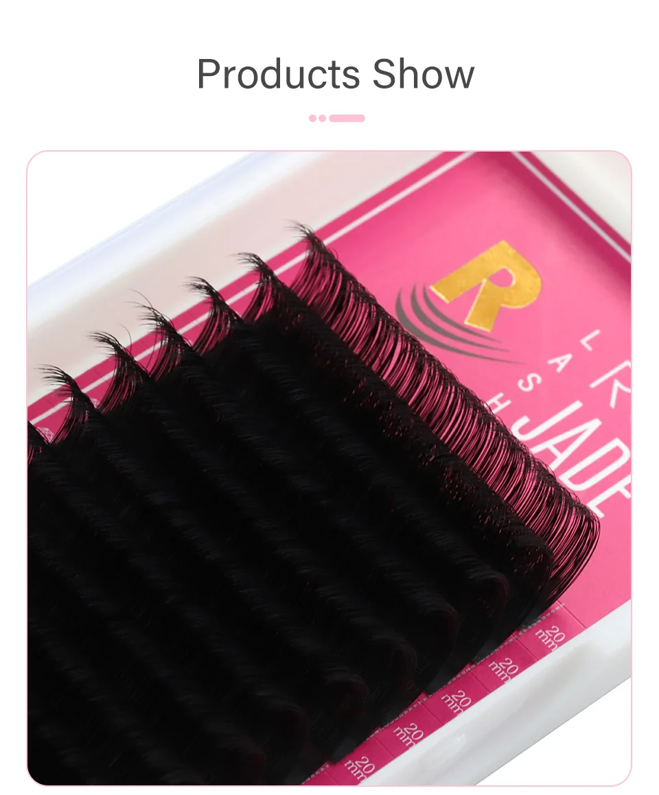 RUJADE 5 Trays 5-25mm Volume Individual Eyelash Extension Matte Black 0.03 0.05 0.07 Cashmere Lash Tray Supplies Soft Silk Lash