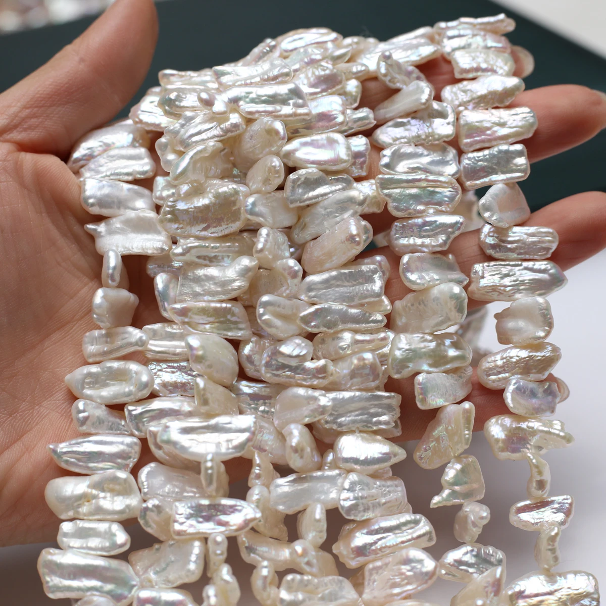 8x16mm5A Flawless Natural Freshwater Baroque White Pipa Isolated Bead Women Gift Jewelry Make DIY Necklace Bracelet Accessories