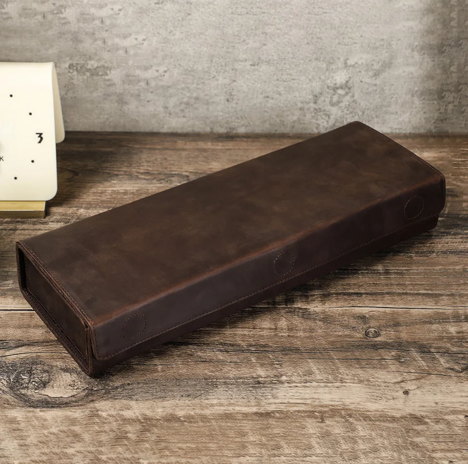 Retro Genuine Leather 2/3/4/6/8 Grids Eyeglasses Storage Box Sunglasses Glasses Display Case Family Travel Sunglasses Organizer
