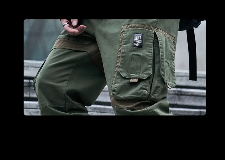 CHAIFENKO Hip Hop Cargo Pants Men Fashion Harajuku Black Harem Pant Streetwear Joggers Sweatpant Multi-Pocket Casual Mens Pants