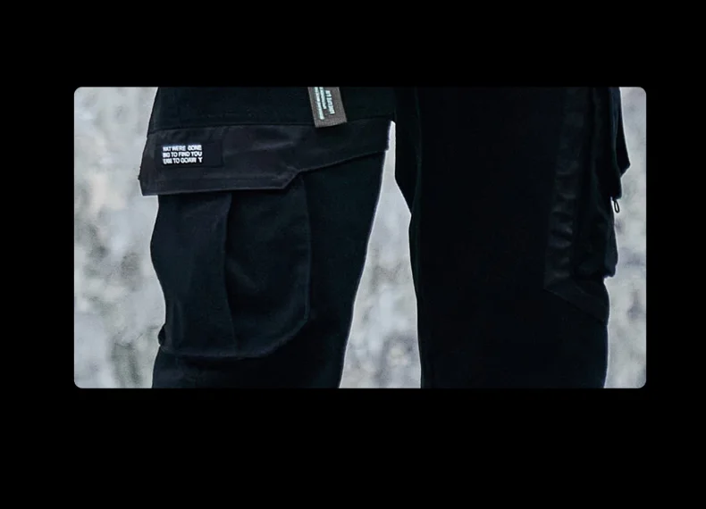 CHAIFENKO Hip Hop Cargo Pants Men Fashion Harajuku Black Harem Pant Streetwear Joggers Sweatpant Multi-Pocket Casual Mens Pants