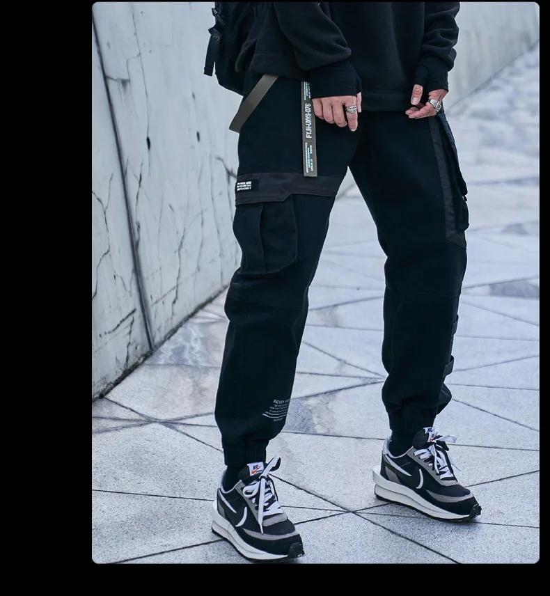 CHAIFENKO Hip Hop Cargo Pants Men Fashion Harajuku Black Harem Pant Streetwear Joggers Sweatpant Multi-Pocket Casual Mens Pants