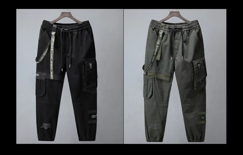 CHAIFENKO Hip Hop Cargo Pants Men Fashion Harajuku Black Harem Pant Streetwear Joggers Sweatpant Multi-Pocket Casual Mens Pants
