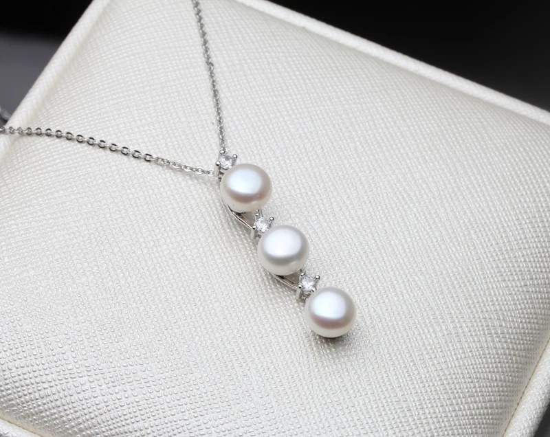 Genuine Fresh Water Natural Black Pearl Pendant Woman, Elegant 925 Silver Pearl Pendant Wife Mother Gift White Grey Wife Mother