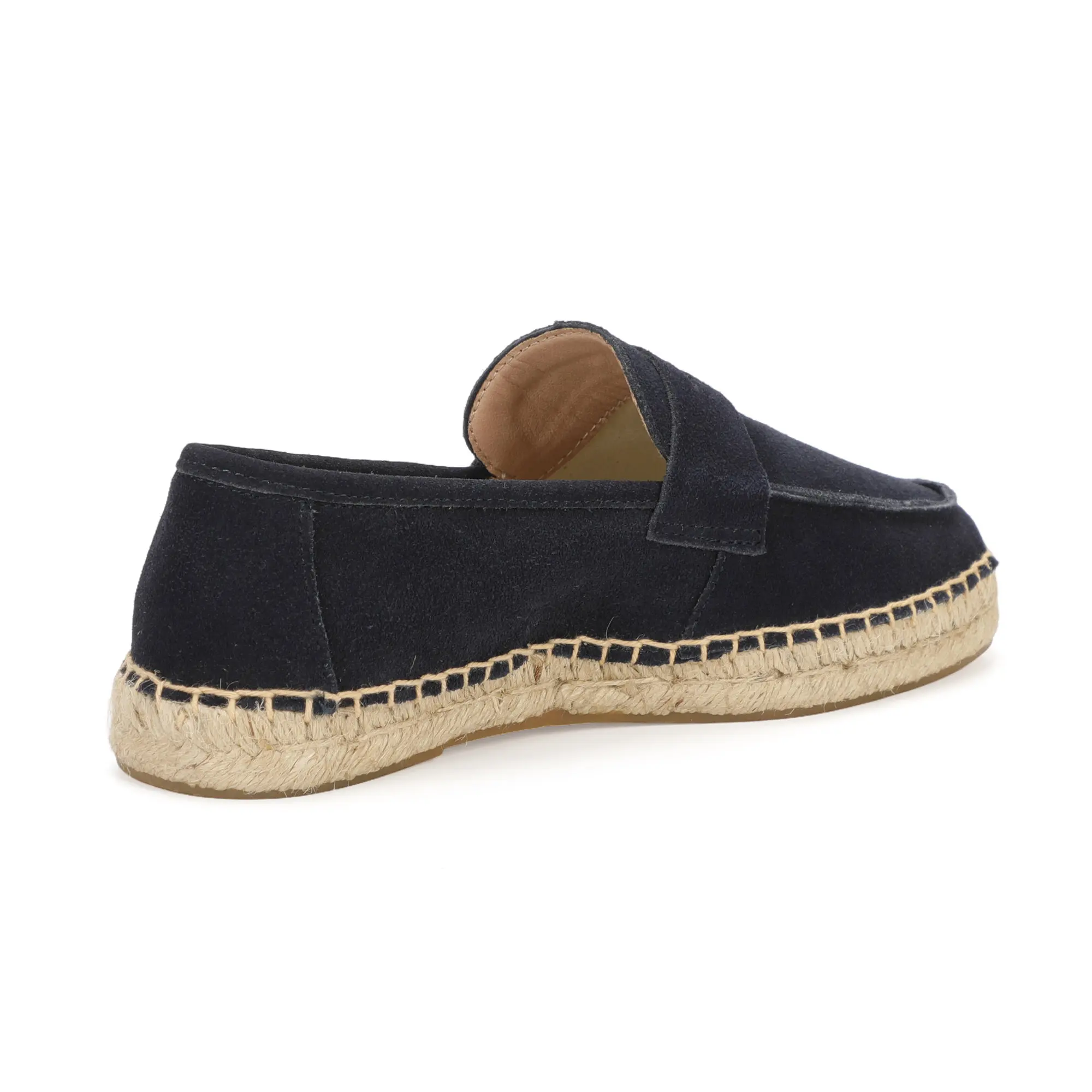Men's Jute Espadrilles Slip on Loafers Cow Suede Leather Casual Shoes