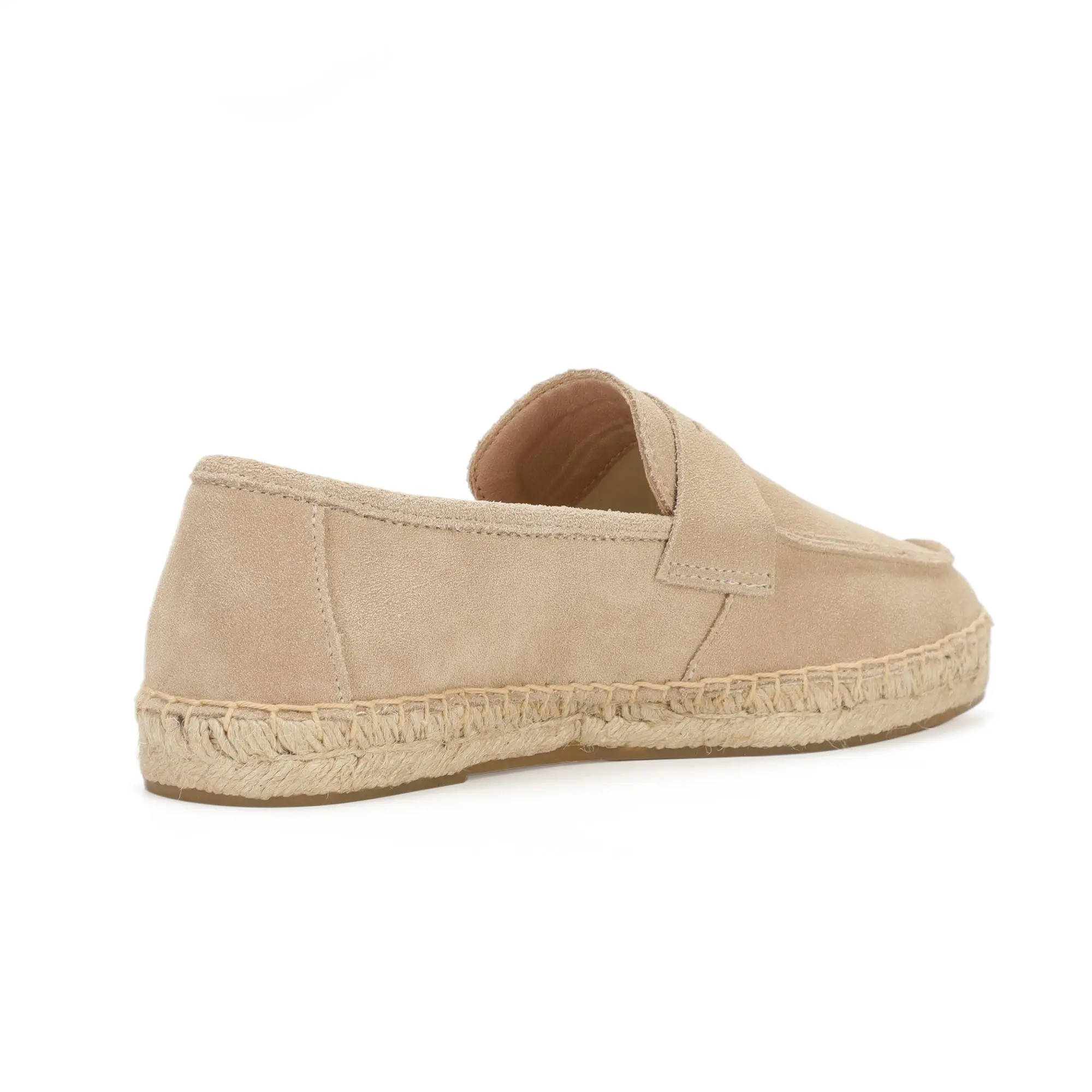 Men's Jute Espadrilles Slip on Loafers Cow Suede Leather Casual Shoes