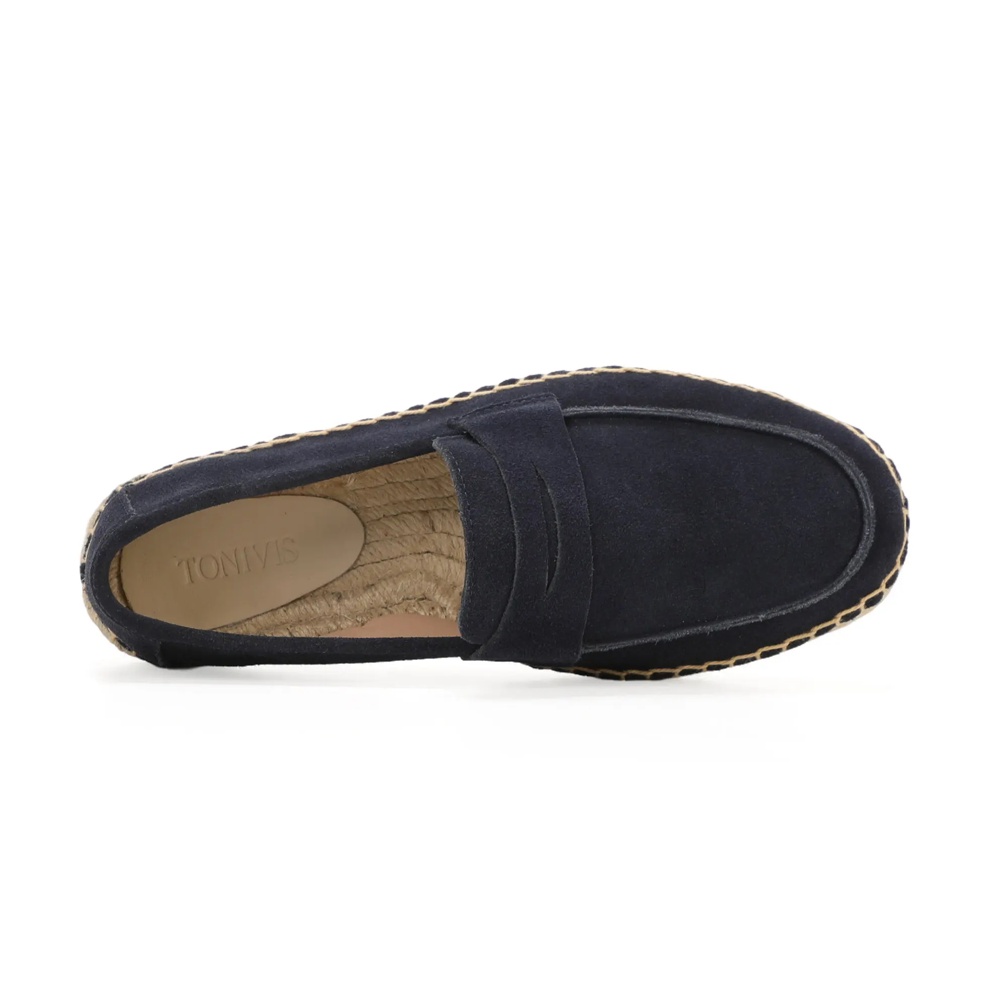 Men's Jute Espadrilles Slip on Loafers Cow Suede Leather Casual Shoes