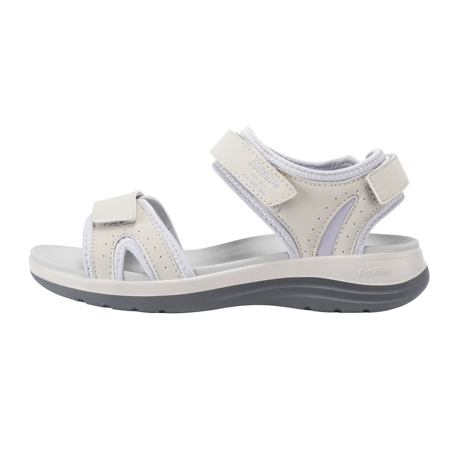FitVille Women's Sandals Adjustable Ankle Strap for Swollen and Flat Feet Wide Arch Support Open Toe Orthopedic Sandals