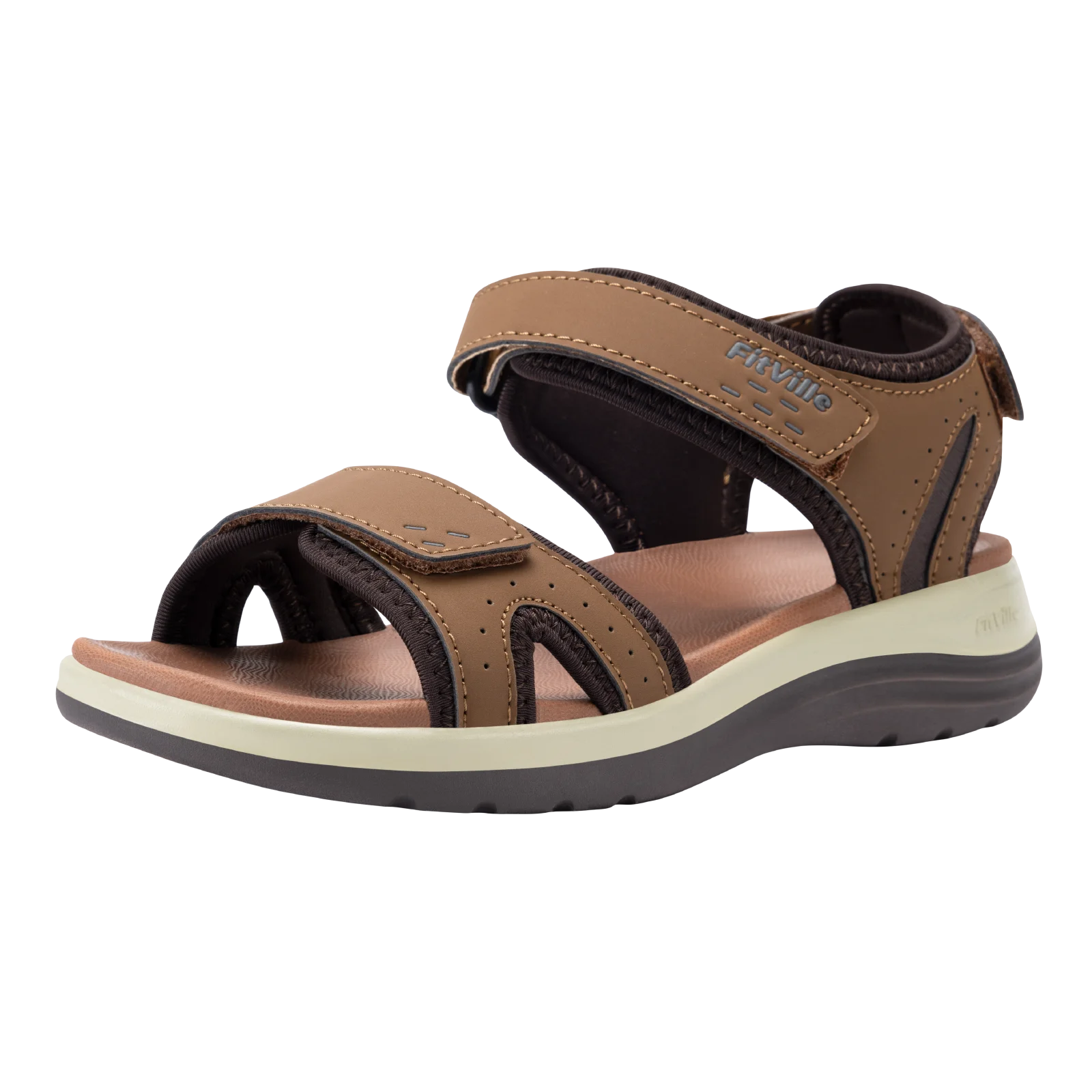 FitVille Women's Sandals Adjustable Ankle Strap for Swollen and Flat Feet Wide Arch Support Open Toe Orthopedic Sandals