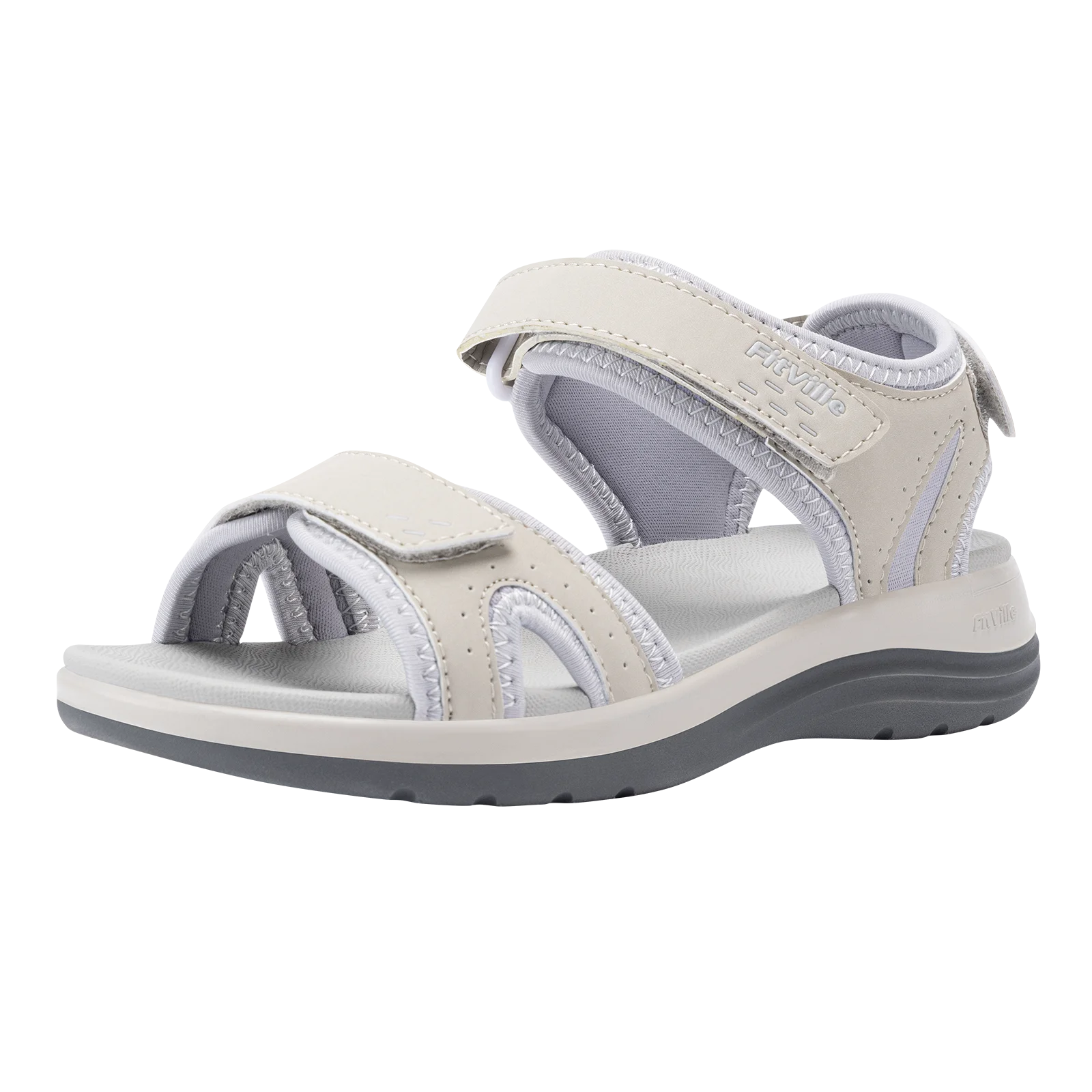 FitVille Women's Sandals Adjustable Ankle Strap for Swollen and Flat Feet Wide Arch Support Open Toe Orthopedic Sandals