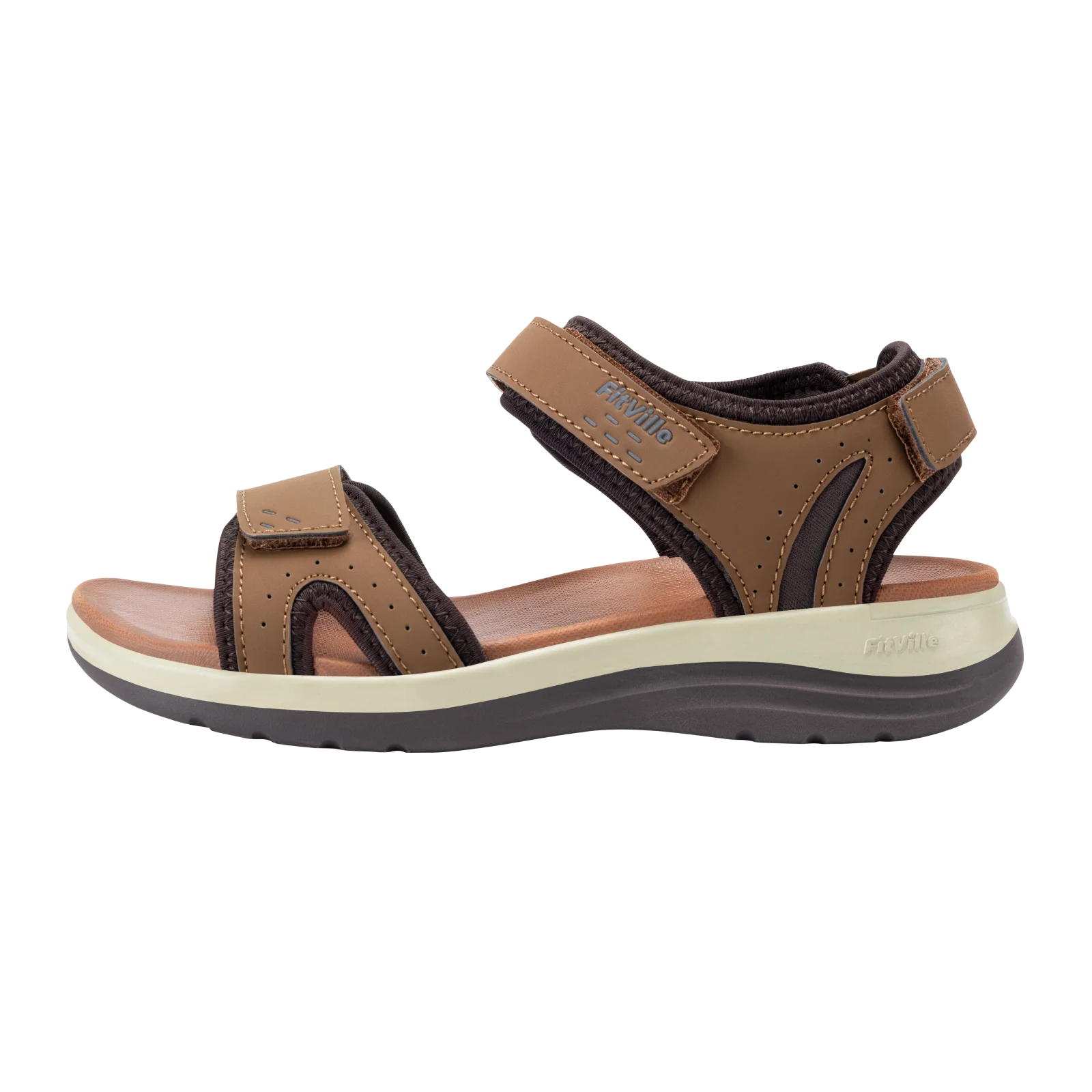 FitVille Women's Sandals Adjustable Ankle Strap for Swollen and Flat Feet Wide Arch Support Open Toe Orthopedic Sandals