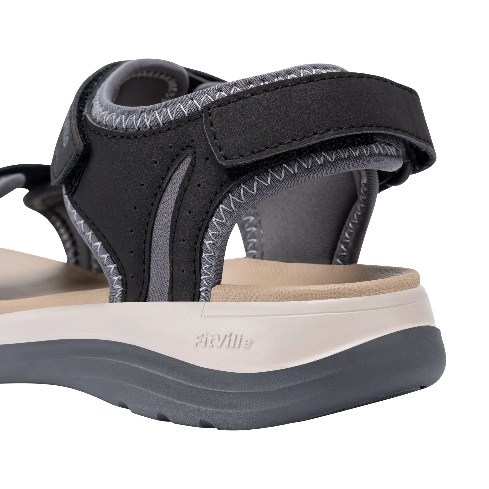 FitVille Women's Sandals Adjustable Ankle Strap for Swollen and Flat Feet Wide Arch Support Open Toe Orthopedic Sandals
