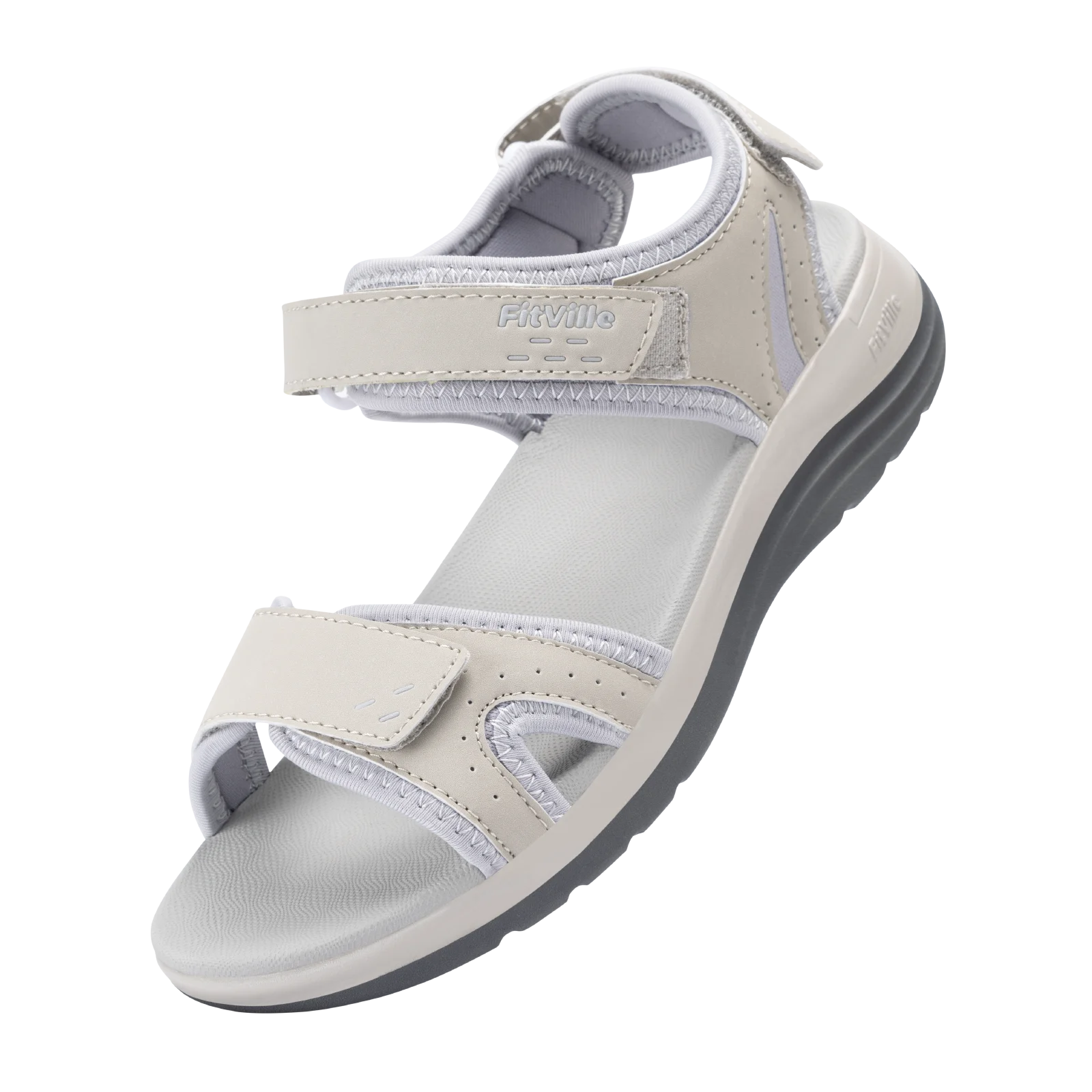 FitVille Women's Sandals Adjustable Ankle Strap for Swollen and Flat Feet Wide Arch Support Open Toe Orthopedic Sandals