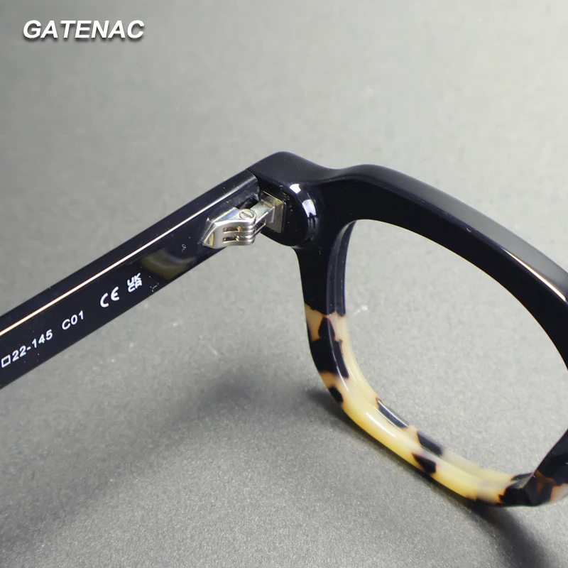 Gatenac Acetate Reading Glasses Handmade Photochromic Anti Blue Light Prescription Glasses Frame Men Progressive Myopia Eyewear