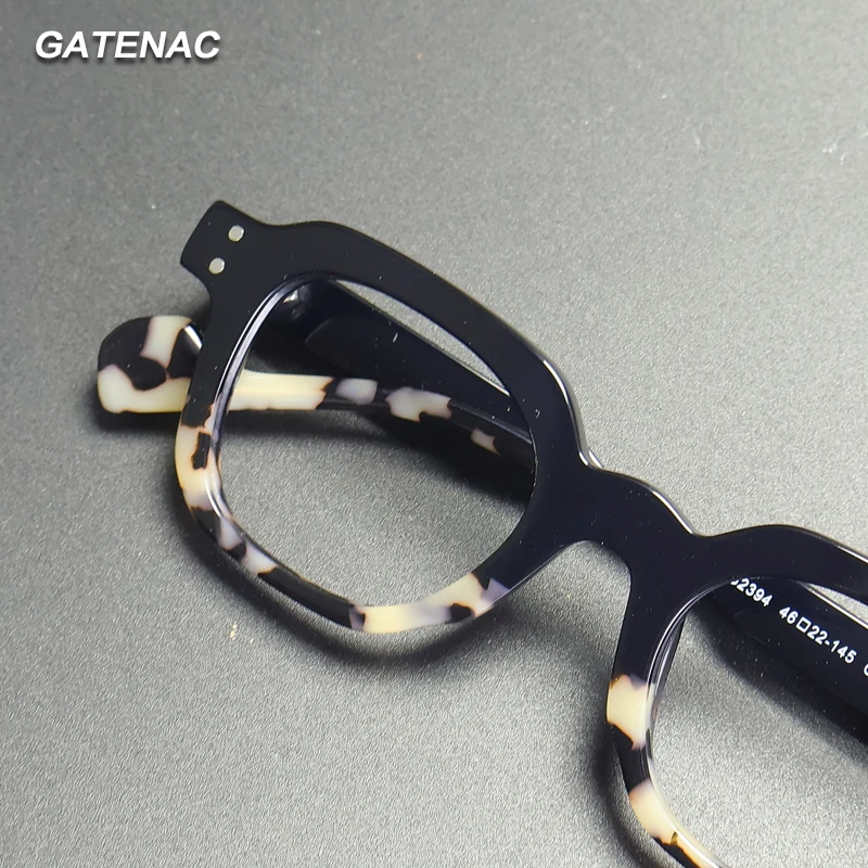 Gatenac Acetate Reading Glasses Handmade Photochromic Anti Blue Light Prescription Glasses Frame Men Progressive Myopia Eyewear
