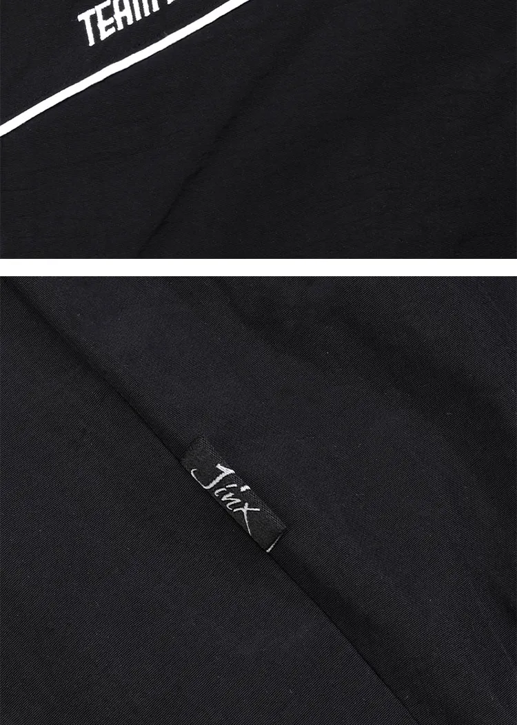Jinx Team Black Jacket Unisex Windbreaker Sports Coat Men Women Loose Track Activewear Long Sleeve Top Embroidery Y2k Outerwears