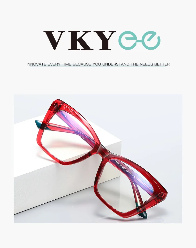 Vicky Square Simple Fashion Lady Anti-blue Light Reading Glasses women Myopia Hyperopia Can Be Customized Prescription PFD2150