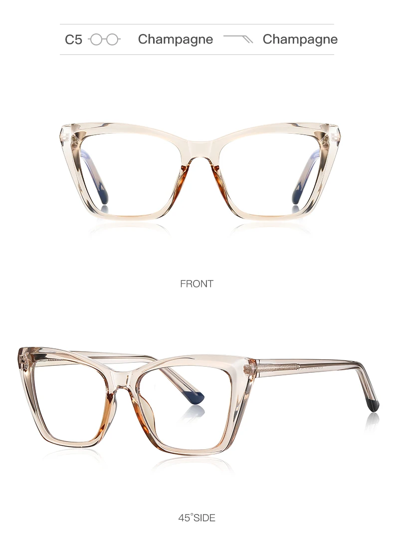 Vicky Square Simple Fashion Lady Anti-blue Light Reading Glasses women Myopia Hyperopia Can Be Customized Prescription PFD2150