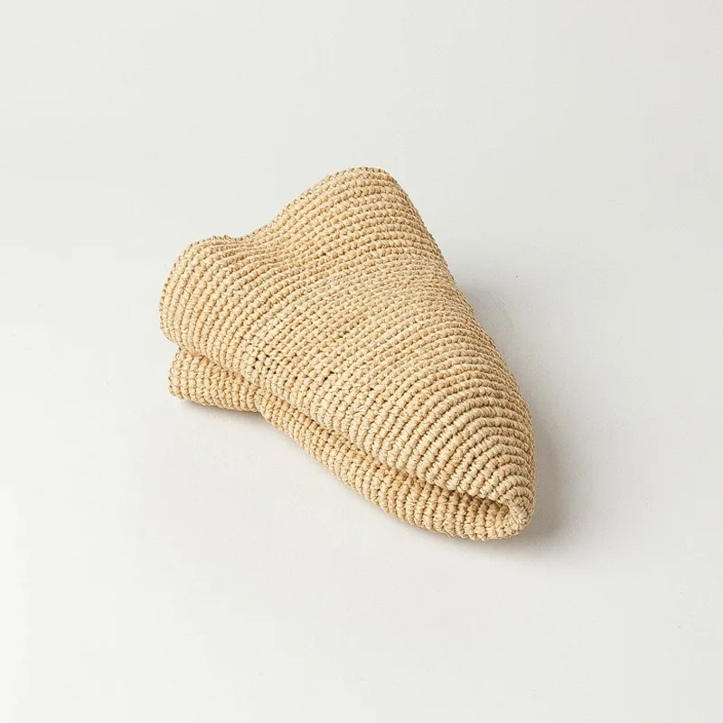 Fashion Raffia Fine Needle Luxury Bucket Hat For Women Summer Sun Shading Fisherman Hat Designer Wide Brim Basin Hat K Pop