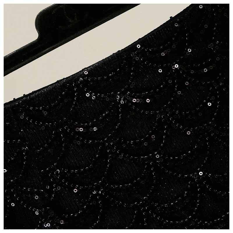 Fashion Bling Skirts High Waist Sequins And Beading A-line Mujer Mini Skirt Casual Sexy Women Clothe