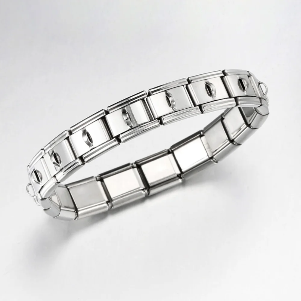 50pcs Italian Charm Stainless Steel 9mm Colorful Style Elastic Bracelet for Woman Men DIY Making GIft Dropshipping Wholesale