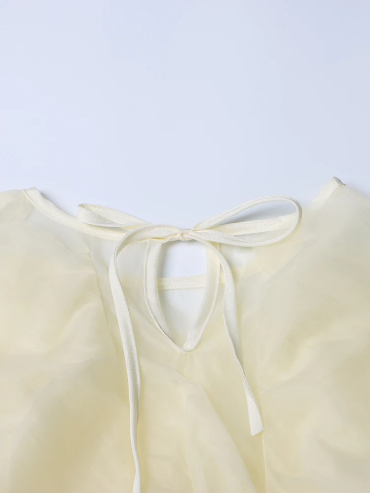 TWOTWINSTYLE Ruffles Shirts For Women Pullover Blouse Female Fashion Style