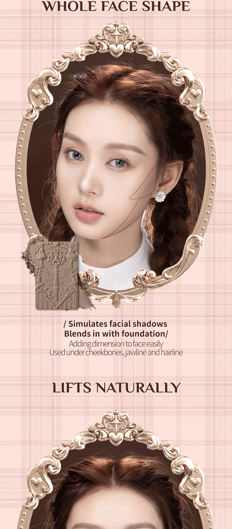 Flower Knows Chocolate Wonder-Shop Highlighter Contour Powder Face Palette for Women Bronzer Illuminator Original Highend Makeup