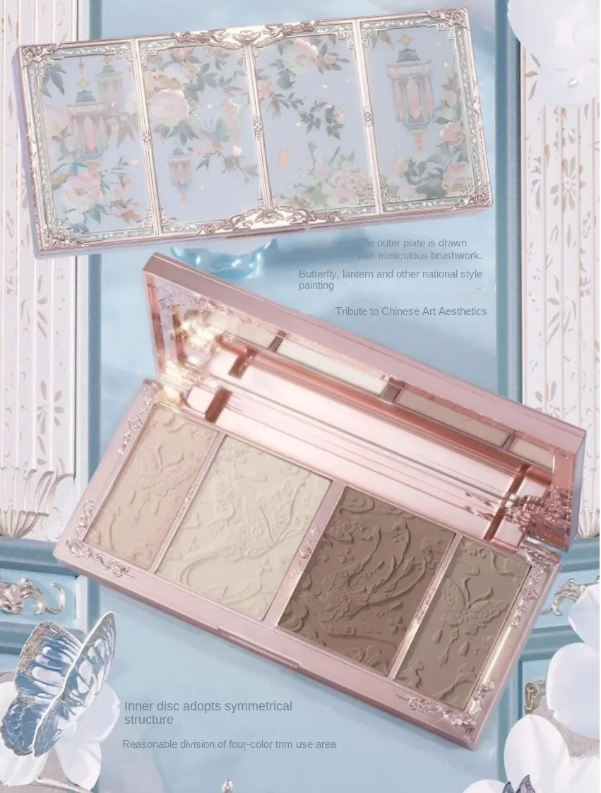 Flower Knows Chocolate Wonder-Shop Highlighter Contour Powder Face Palette for Women Bronzer Illuminator Original Highend Makeup