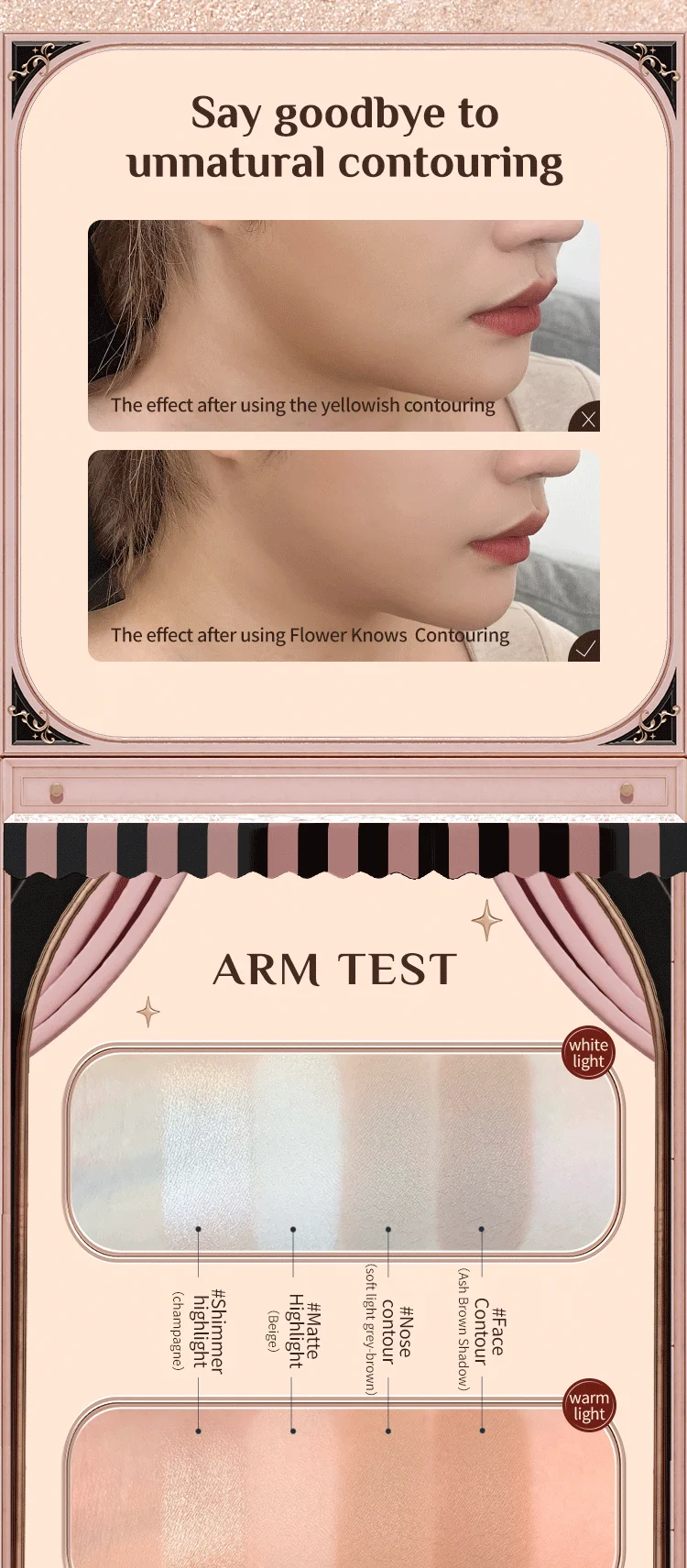 Flower Knows Chocolate Wonder-Shop Highlighter Contour Powder Face Palette for Women Bronzer Illuminator Original Highend Makeup