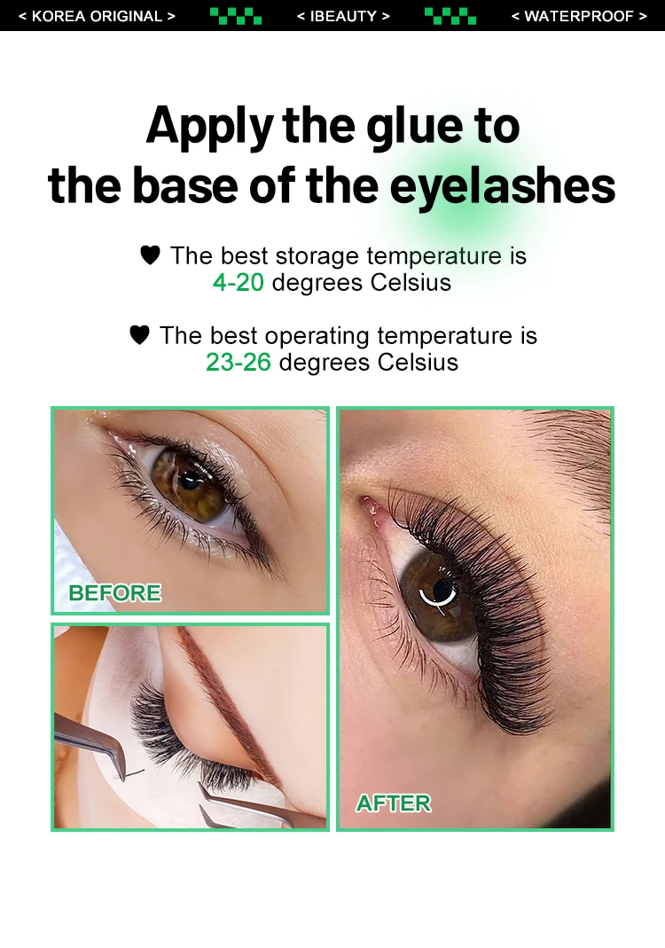 Korea Original IB Ultra Super Glue for Eyelash Extensions 5ml Professional IB Green Cap Glue False Lash Adhesive Makeup Tools