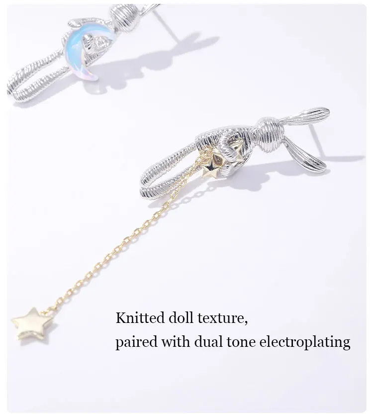 Thaya New Trendy Rabbit Design Women Drop Earring S925 Silver Needle Crystal Pendant Earrings For Women Vintage Fine Jewelry