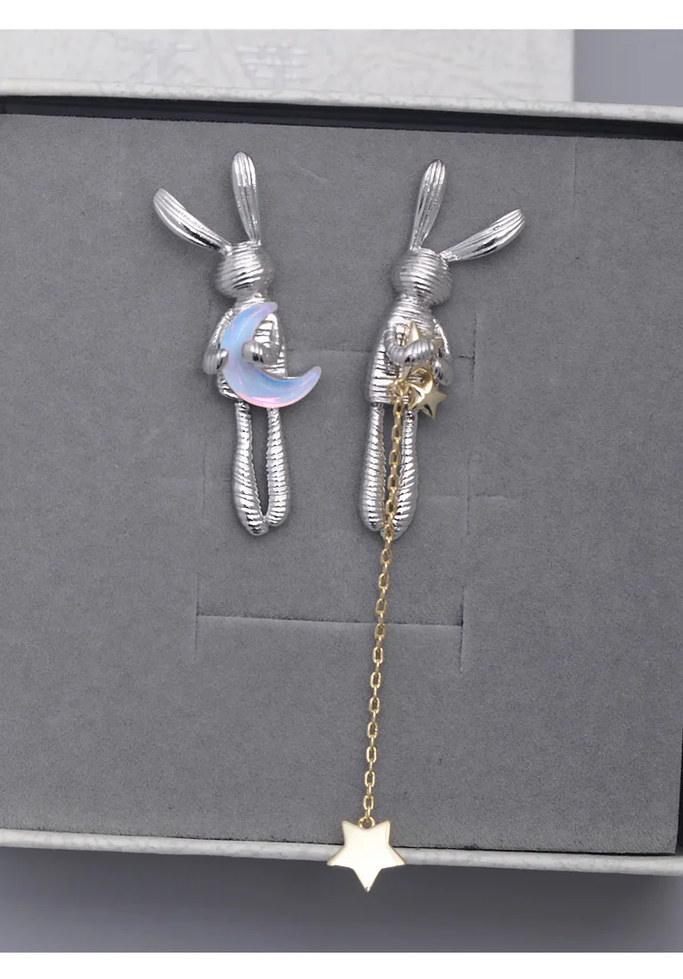 Thaya New Trendy Rabbit Design Women Drop Earring S925 Silver Needle Crystal Pendant Earrings For Women Vintage Fine Jewelry