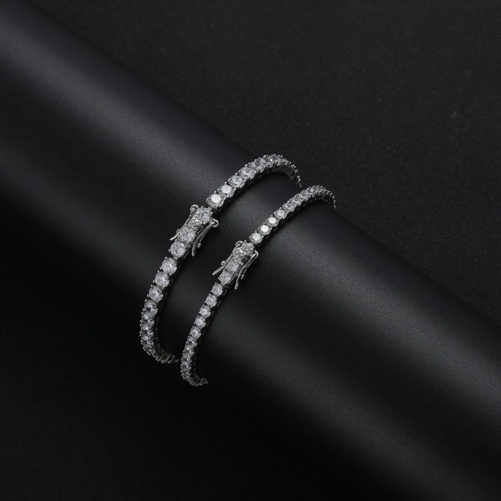 S925 Sterling Silver D VVS Moissanite Tennis Bracelet Passes Diamond Sparkling Test Solid Jewelry Wedding Women Gift