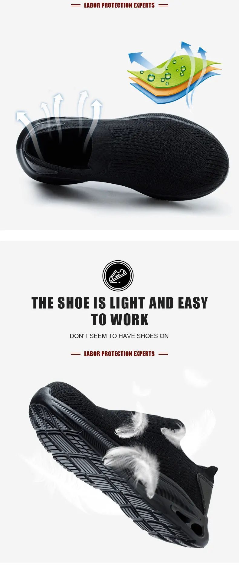 2026 Breathable Mens Work Safety Shoes Lightweight Steel Toe Anti Smashing Anti Slip Indestructible Male Boots Footwear Sneakers