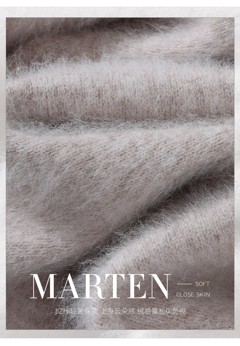 Autumn Winter New Mink Cashmere Sweater Women's Half-Height Color Matching Knitted Pullover Casual Padded Wool Bottoming Coat