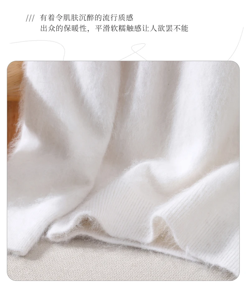 Autumn Winter New Mink Cashmere Sweater Women's Half-Height Color Matching Knitted Pullover Casual Padded Wool Bottoming Coat