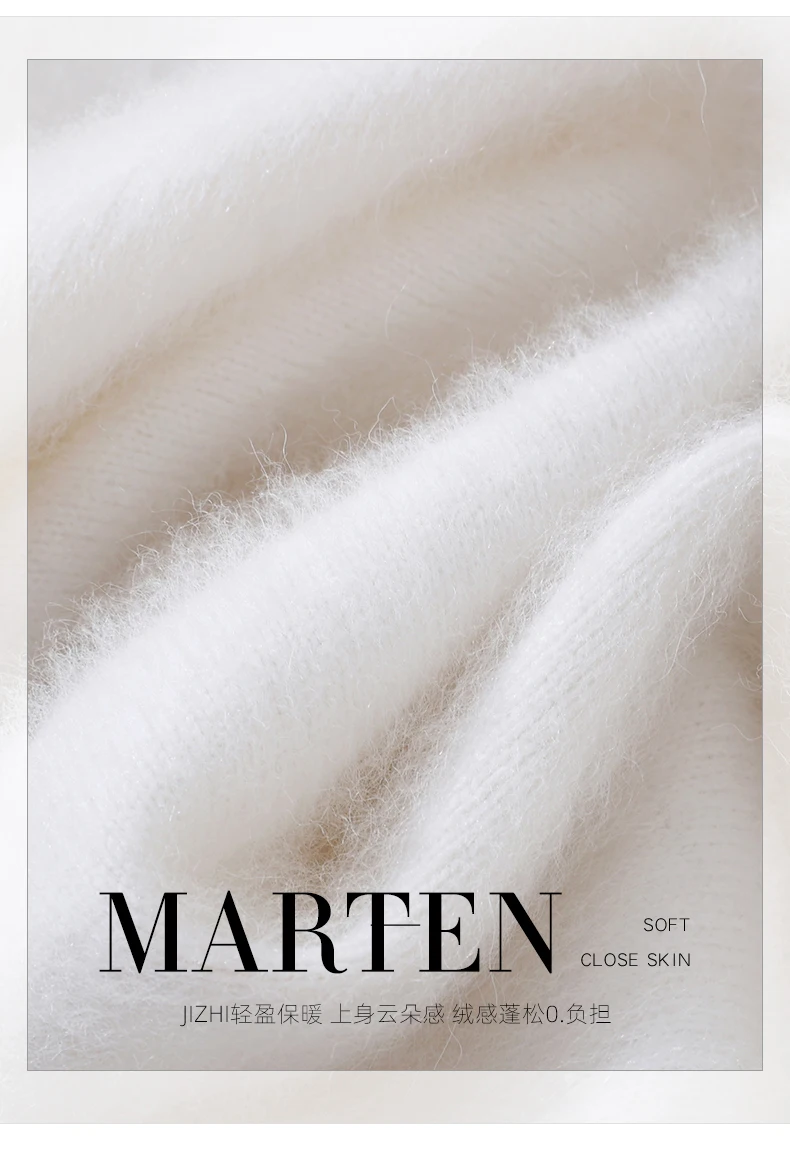 Autumn Winter New Mink Cashmere Sweater Women's Half-Height Color Matching Knitted Pullover Casual Padded Wool Bottoming Coat