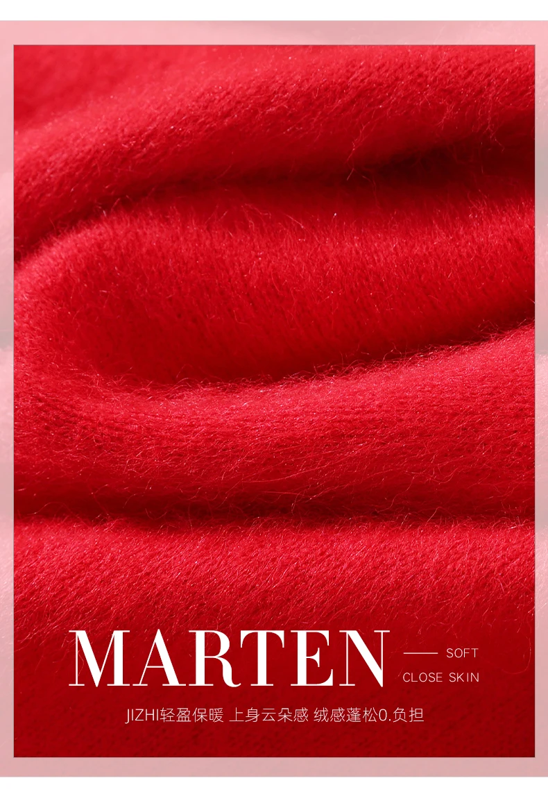 Autumn Winter New Mink Cashmere Sweater Women's Half-Height Color Matching Knitted Pullover Casual Padded Wool Bottoming Coat